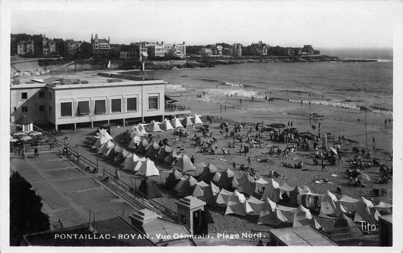 Carte postale ancienne Pontaillac Royan La Plage Plage Nord à Royan
