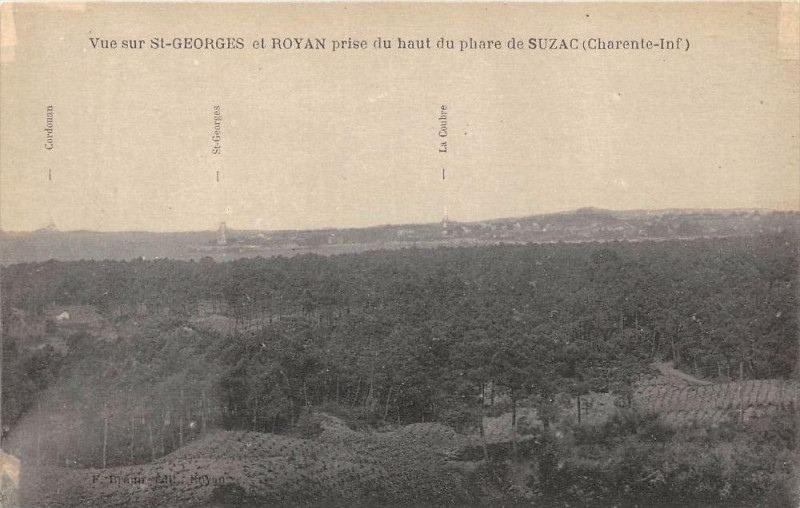 Carte postale ancienne Vue Sur Saint-Georges Et Royan Prise Du Haut Du Phare De Suzac à Royan