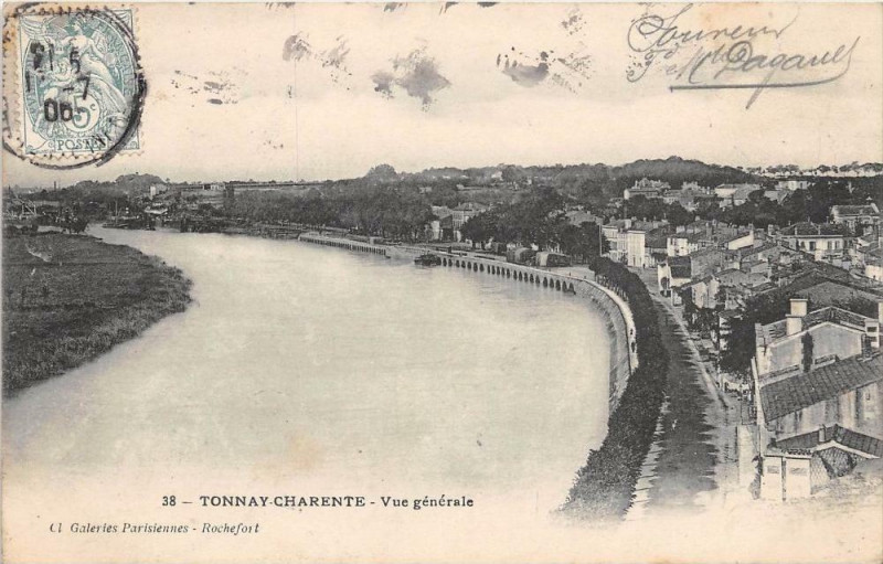 Carte postale ancienne Tonnay Charente Vue Generale à Tonnay-Charente