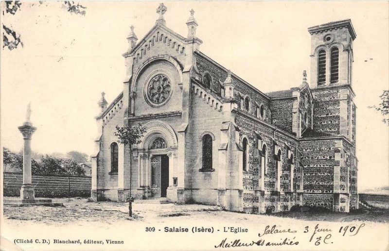 Carte postale ancienne Salaise L'Eglise