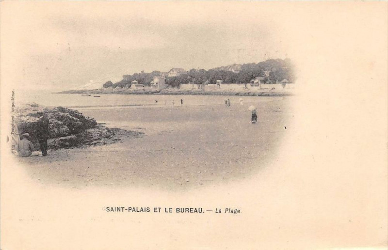 Carte postale ancienne Saint Palais Et Le Bureau La Plage (dos non divisé)