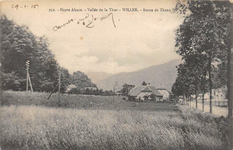 Carte postale ancienne Willer Route De Thann à Willer