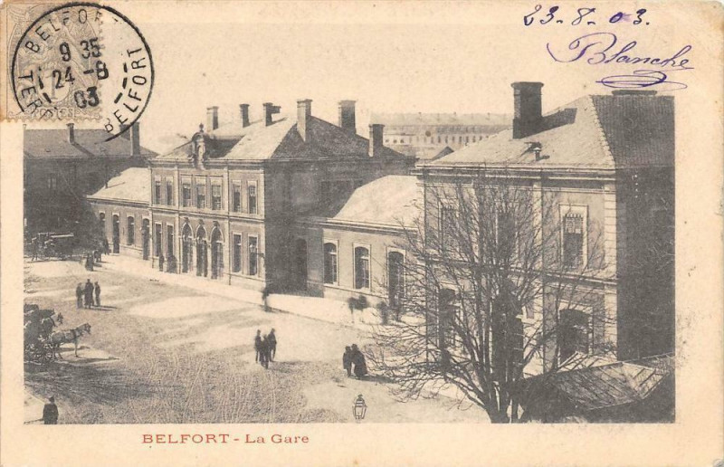Carte postale ancienne Belfort La Gare (dos non divisé) à Belfort