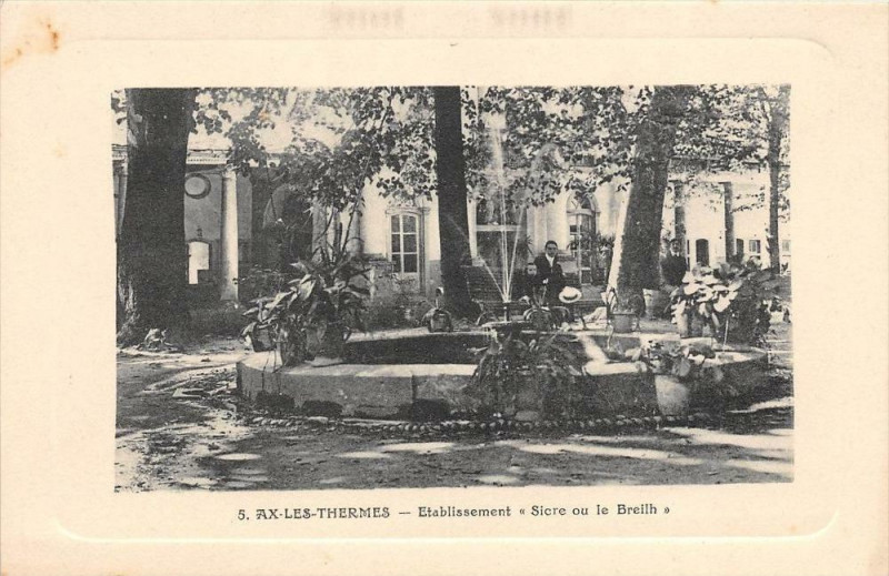 Carte postale ancienne Ax Les Thermes Etablissement Sicre à Ax-les-Thermes