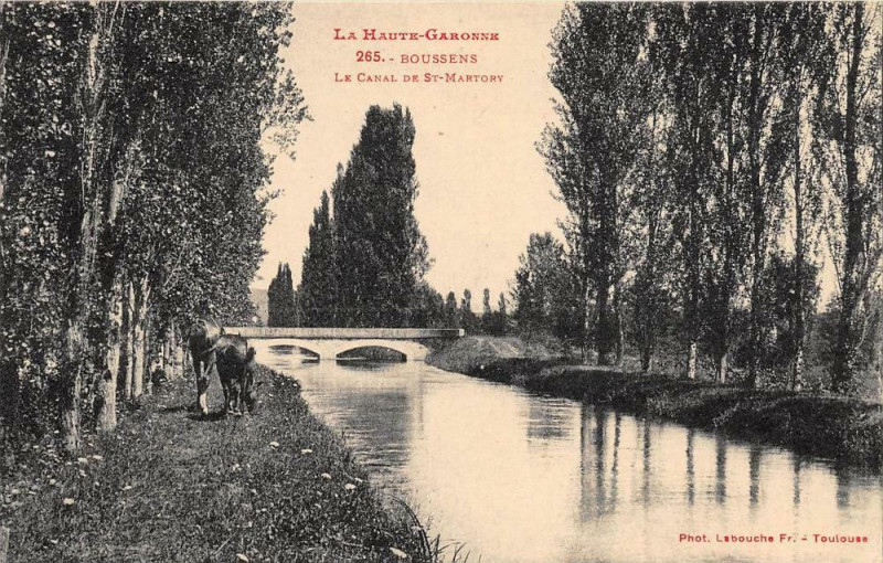 Carte postale ancienne Boussens Le Canal De Saint-Martory à Boussens