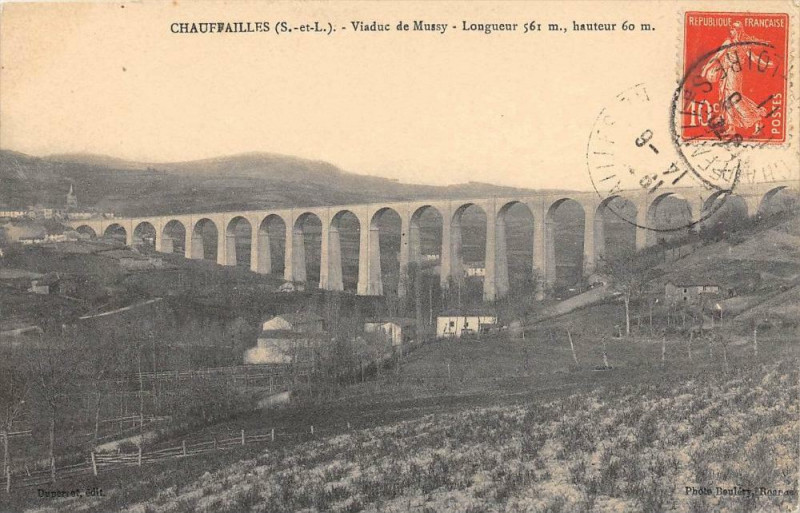 Carte postale ancienne Chauffailles Viaduc De Mussy à Chauffailles