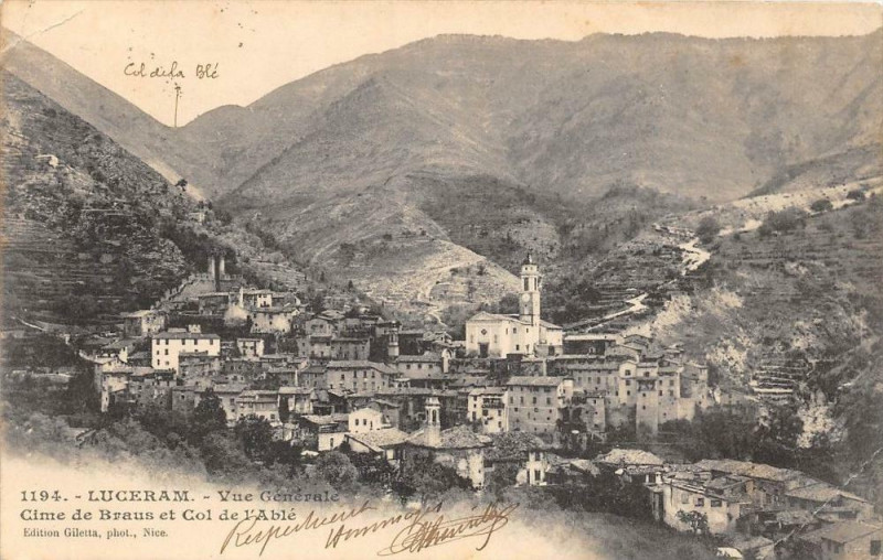 Carte postale ancienne Luceram Vue Generale (dos non divisé) (frais de port offert à Lucéram