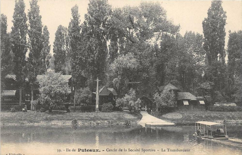 Carte postale ancienne Ile De Puteaux Cercle De La Societe Sportive Le Transbordeur à Puteaux
