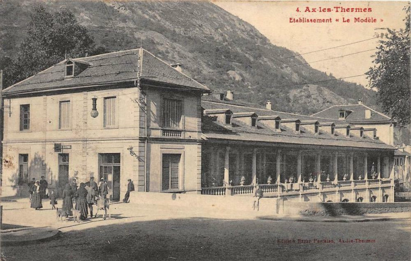 Carte postale ancienne Ax Les Thermes Etablissement Le Modele (frais de port offert à Ax-les-Thermes