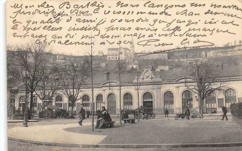 Carte postale ancienne Agen La Gare à Agen