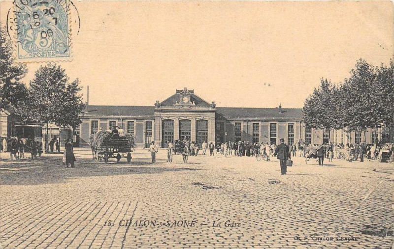 Carte postale ancienne Chalon Sur Saone La Gare
