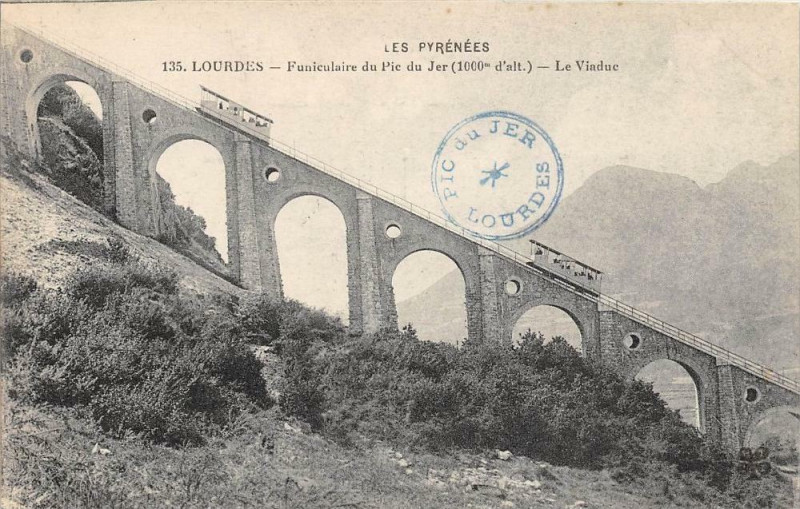 Carte postale ancienne Lourdes Funiculaire à Lourdes