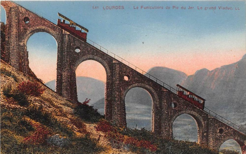 Carte postale ancienne Lourdes Funiculaire à Lourdes