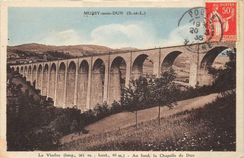 Carte postale ancienne Mussy Sous Dun Le Viaduc à Mussy-sous-Dun