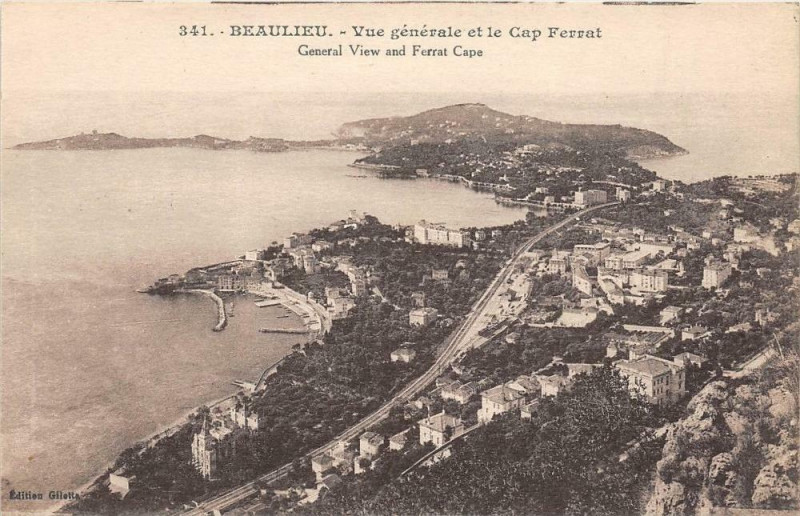 Carte postale ancienne Beaulieu Vue Generale Et Cap Ferrat