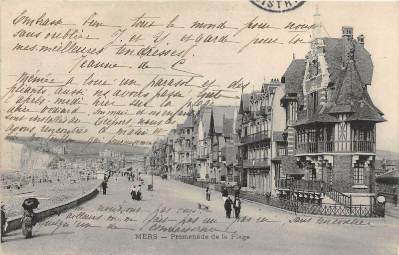 Carte postale ancienne Mers Promenade De La Plage