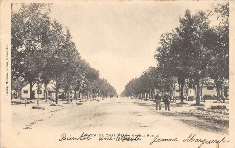 Carte postale ancienne Camp De Chalons Grande Rue (dos non divisé)