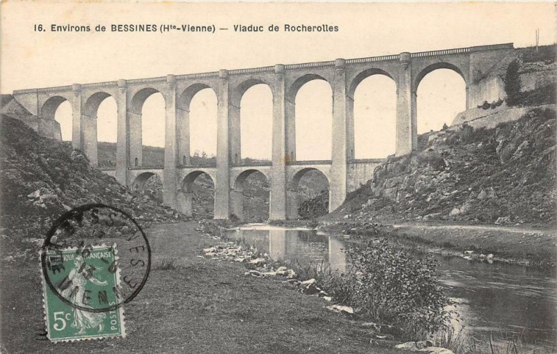 Carte postale ancienne Environs De Bessines Viaduc De Rocherolles