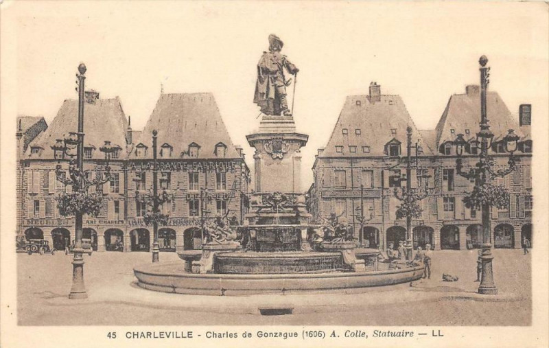Carte postale ancienne Cherleville Charles De Gonzague