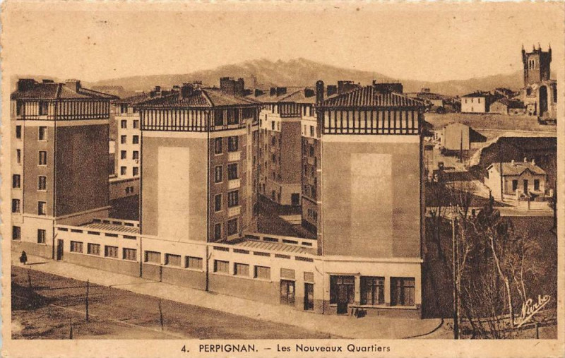Carte postale ancienne Perpignan Les Nouveaux Quartiers à Perpignan