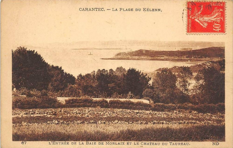 Carte postale ancienne Carantec Plage De Kelenn