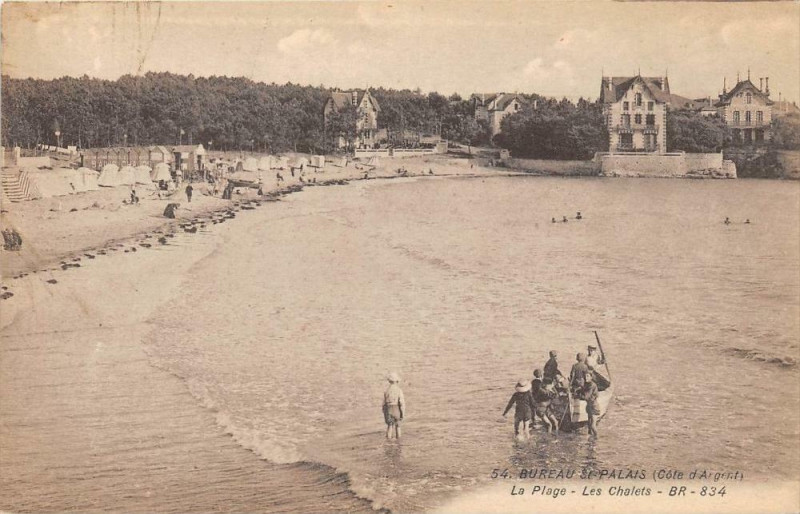 Carte postale ancienne Bureau Saint-Palais La Plage Et Les Chalets
