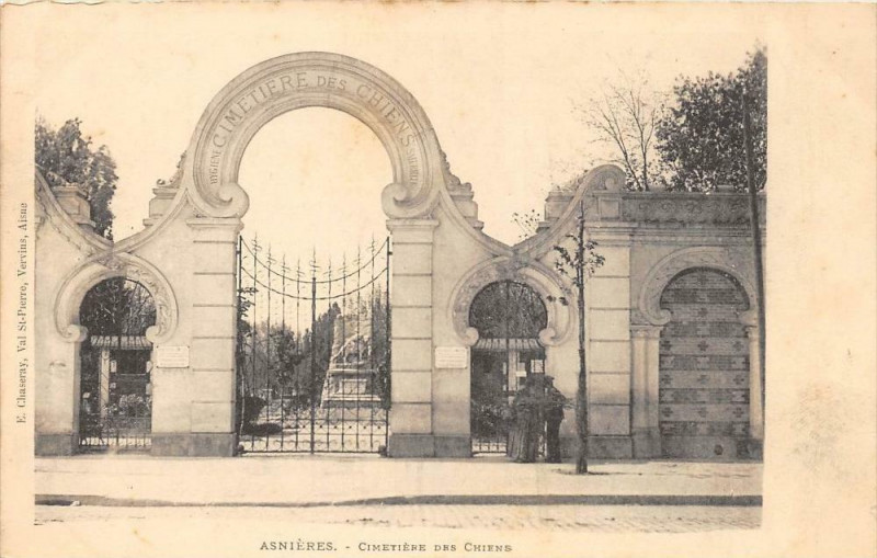 Carte postale ancienne Asnieres Cimetiere Des Chiens  (dos non divisé)