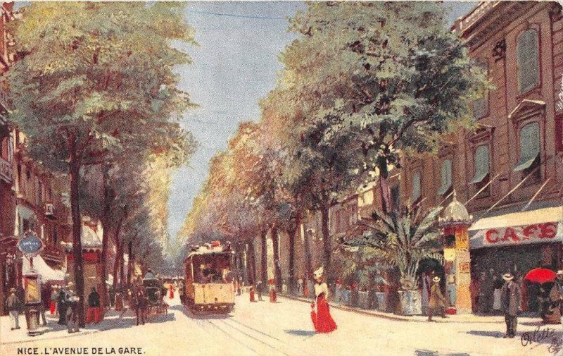 Carte postale ancienne Nice L´AVENUE De La Gare à Nice