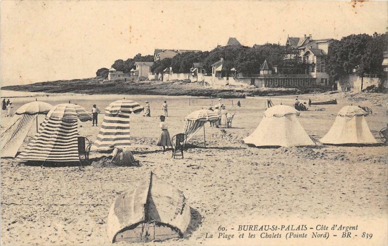 Carte postale ancienne Bureau Saint-Palais La Plage Et Les Chalets Pointe Nord