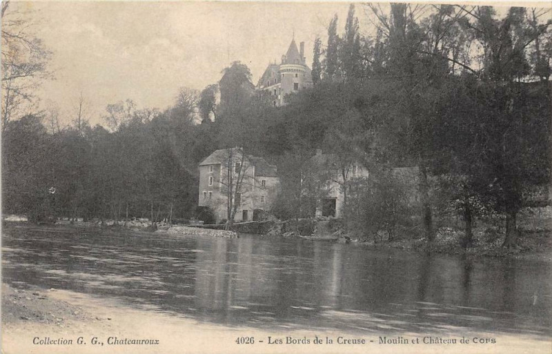 Carte postale ancienne Bords De Creuse Moulin Et Chateau De Cors