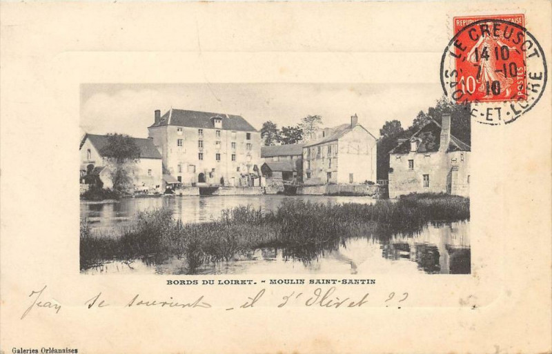Carte postale ancienne Bords Du Loiret Moulin Saint Santin