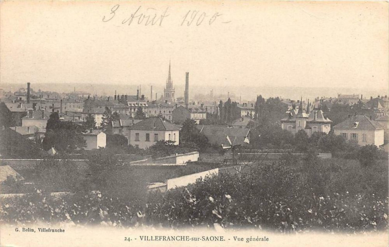Carte postale ancienne Villefranche Sur Saone Vue Generale