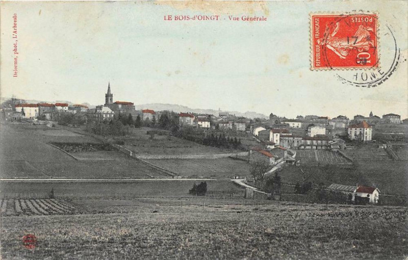 Carte postale ancienne Bois D'Oingt Vue Generale