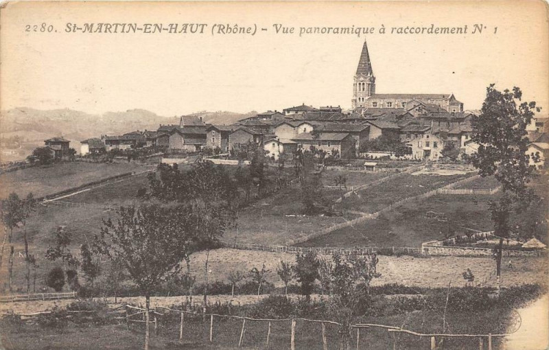 Carte postale ancienne Saint Martin En Haut Vue Panoramique A Raccordement N°1 à Saint-Martin-en-Haut