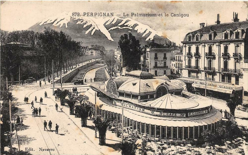 Carte postale ancienne Perpignan Le Palmarium Et Canigou à Perpignan