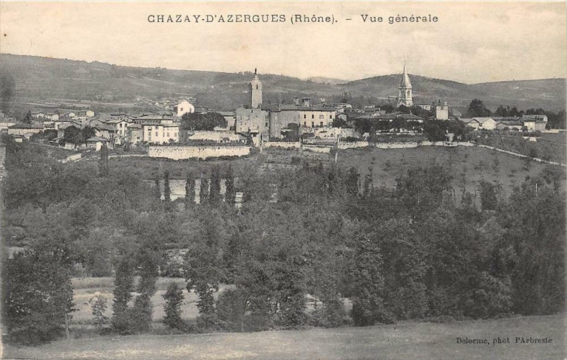 Carte postale ancienne Chazay D'Azergues Vue Generale à Chazay-d'Azergues