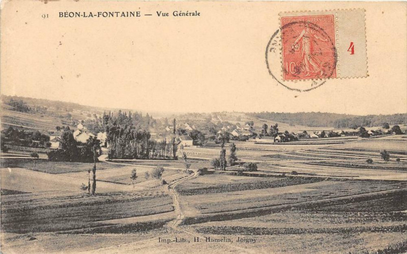 Carte postale ancienne Beon La Fontaine Vue Generale à Béon