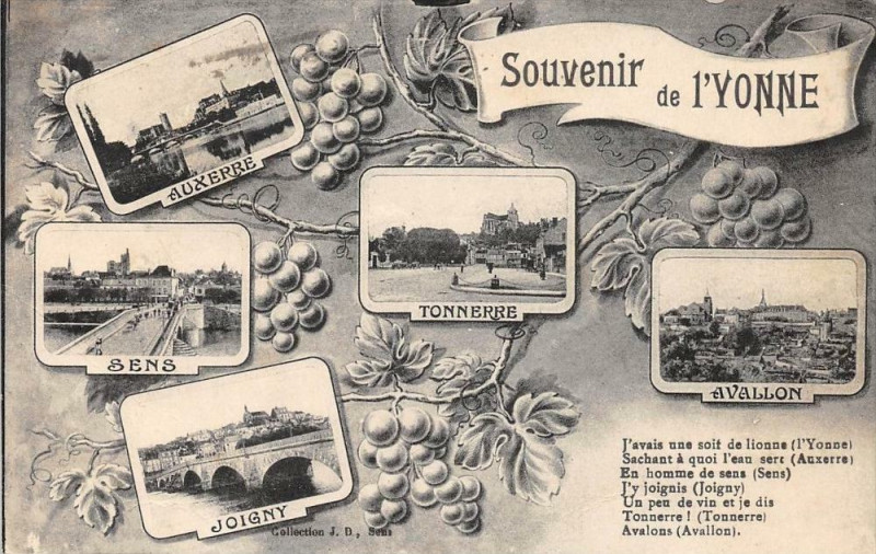 Carte postale ancienne Souvenir De L'Yonne