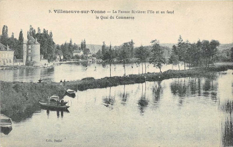 Carte postale ancienne Villeneuve Sur Yonne La Fausse Riviere à Villeneuve-sur-Yonne
