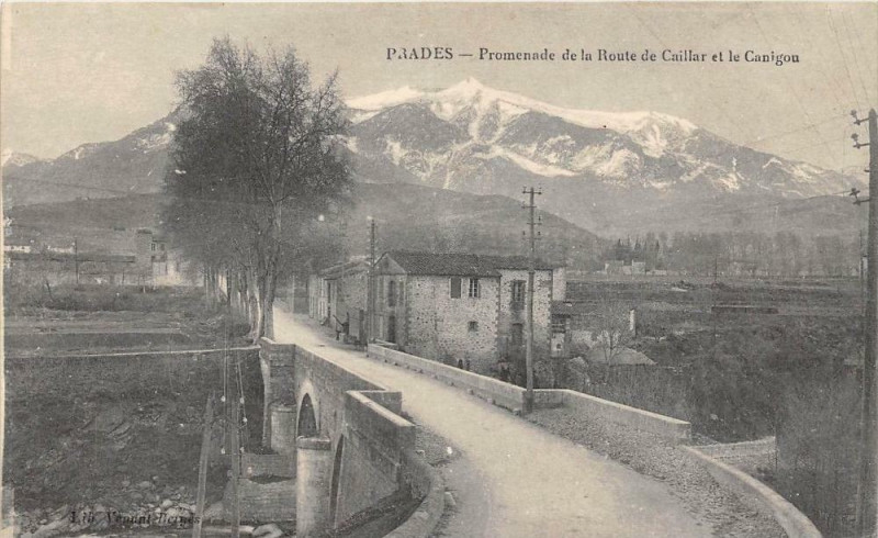 Carte postale ancienne Prades Promenade De La Route De Caillar à Prades