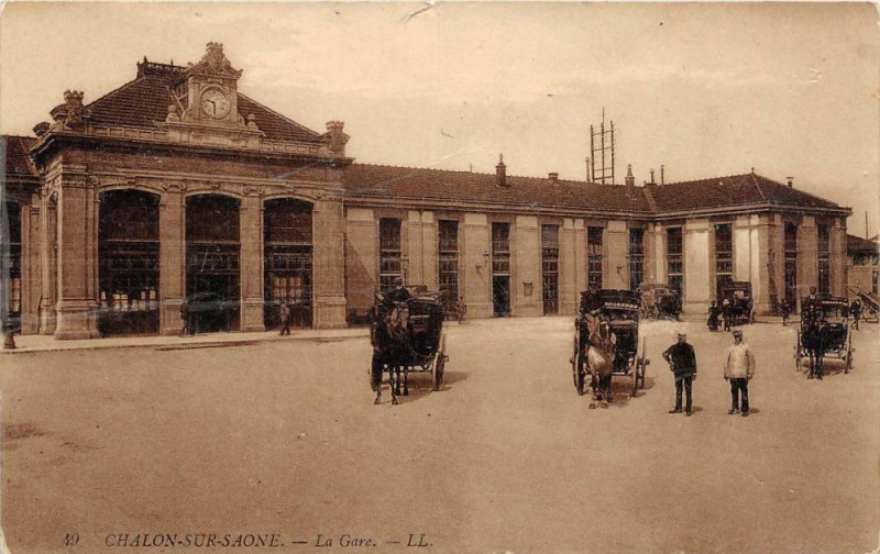 Carte postale ancienne Chalon Sur Saone La Gare (cpa glacée