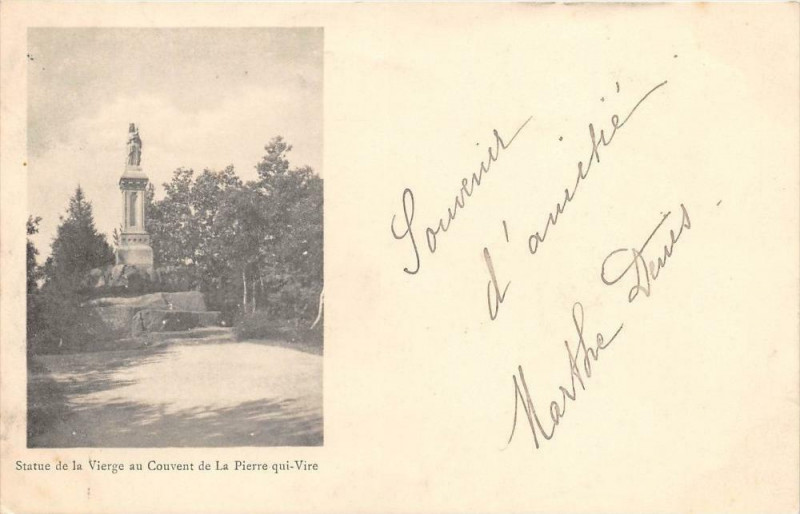 Carte postale ancienne Statue De La Pierre Qui Vire (dos non divisé)