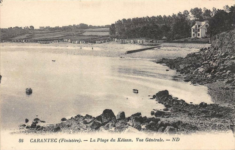 Carte postale ancienne Carantec Plage Du Kelenn Vue Generale à Carantec