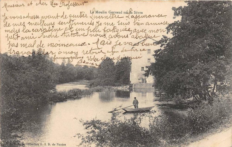 Carte postale ancienne Le Moulin Gervaud Sur La Sevre (dos non divisé)