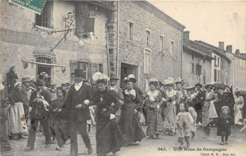 Carte postale ancienne Une Noce A La Campagne Haute Loire