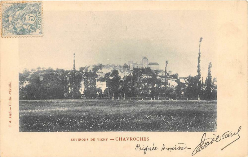 Carte postale ancienne Environs De Vichy Chavroches (dos non divisé) à Vichy
