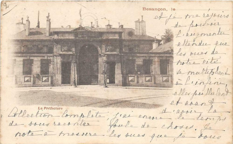 Carte postale ancienne Besancon La Prefecture (dos non divisé) à Besançon