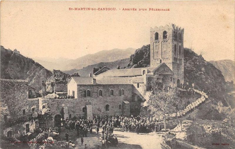 Carte postale ancienne Saint Martin Canigou Arrivee Pelerinage