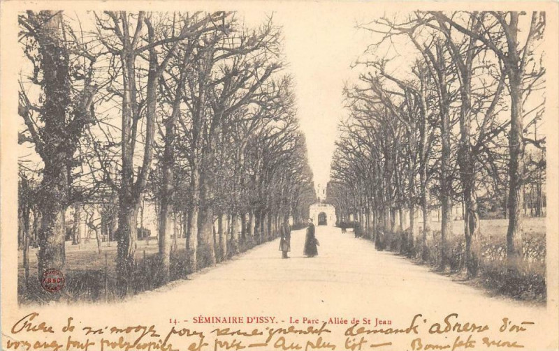 Carte postale ancienne Seminaire D'Issy Le Parc Allee Saint-Jean (dos non divisé)