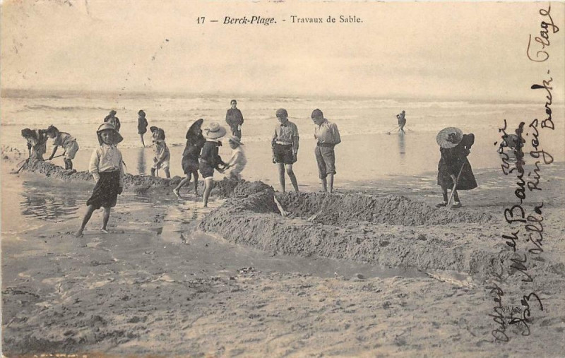Carte postale ancienne Beck Plage Travaux De Sable